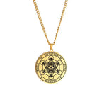 Necklace with Metatron Cube Pendant gold