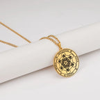 Necklace with Metatron Cube Pendant gold