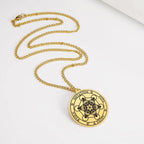 Necklace with Metatron Cube Pendant gold