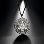 Necklace with Metatron Cube Pendant black