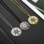 Necklace with Metatron Cube Pendant gold