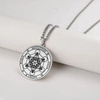 Necklace with Metatron Cube Pendant silver