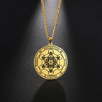 Necklace with Metatron Cube Pendant gold