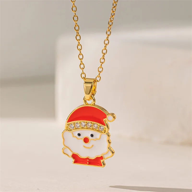 Necklace with Christmas Santa Claus Pendant