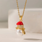 Necklace with Christmas Snowman Pendant