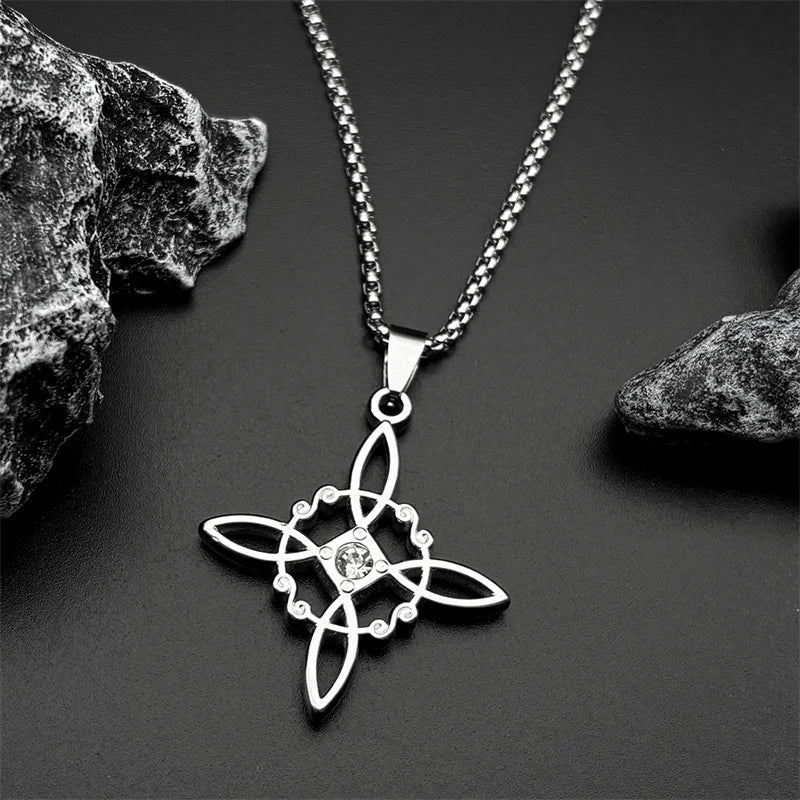 Protective Necklace with Witch's Knot Pendant