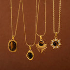 Tiger's Eye Protection Pendant Necklace for Women D