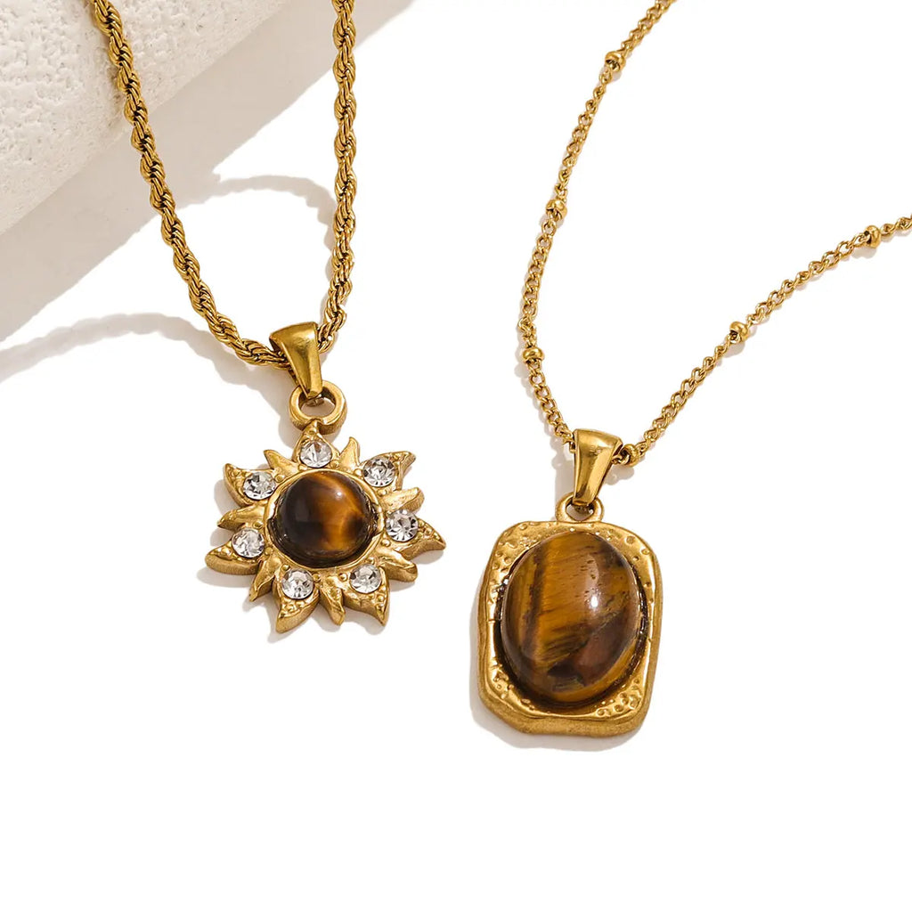 Tiger's Eye Protection Pendant Necklace for Women C