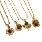 Tiger's Eye Protection Pendant Necklace for Women B