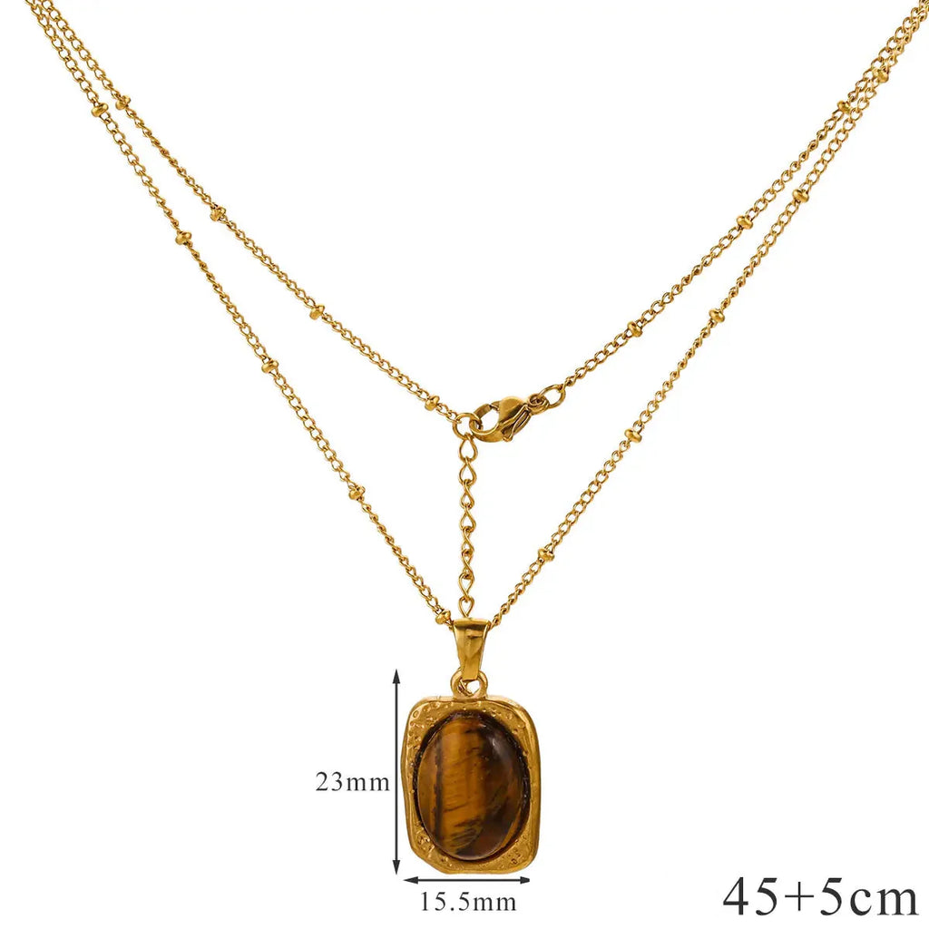 Tiger's Eye Protection Pendant Necklace for Women C