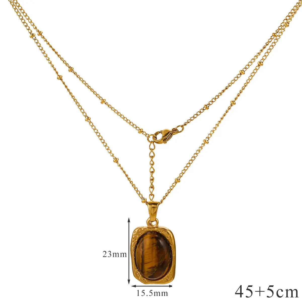 Tiger's Eye Protection Pendant Necklace for Women C