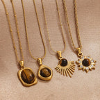 Tiger's Eye Protection Pendant Necklace for Women B