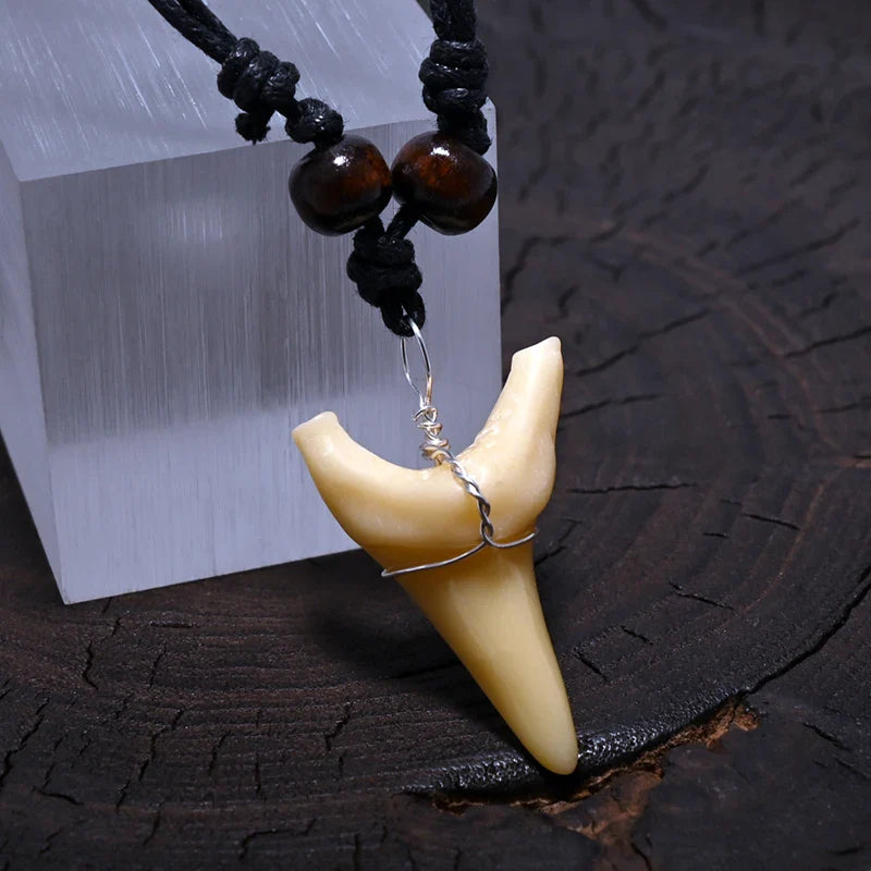 Necklace with Tribal Style Shark Tooth Pendant