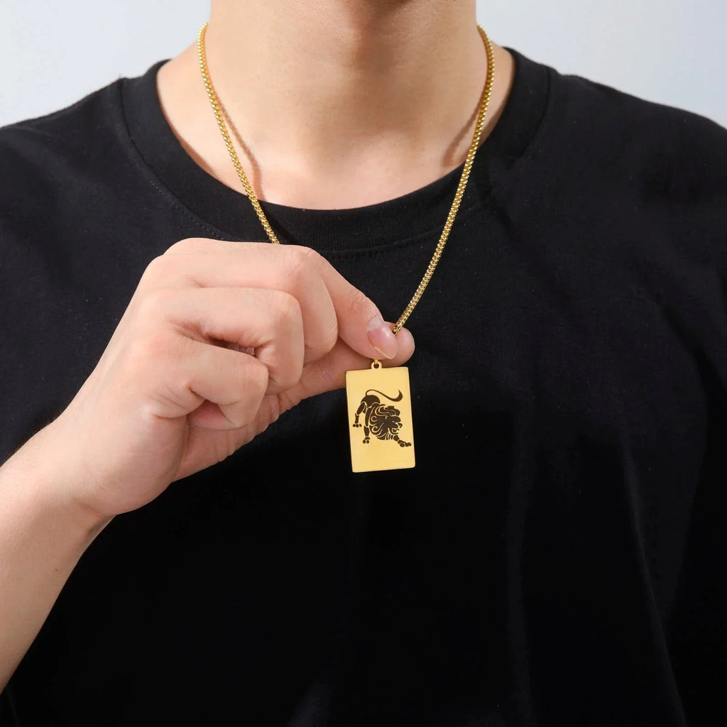 Elegant Zodiac Sign Astrology Pendant Necklace 