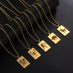 Elegant Zodiac Sign Astrology Pendant Necklace