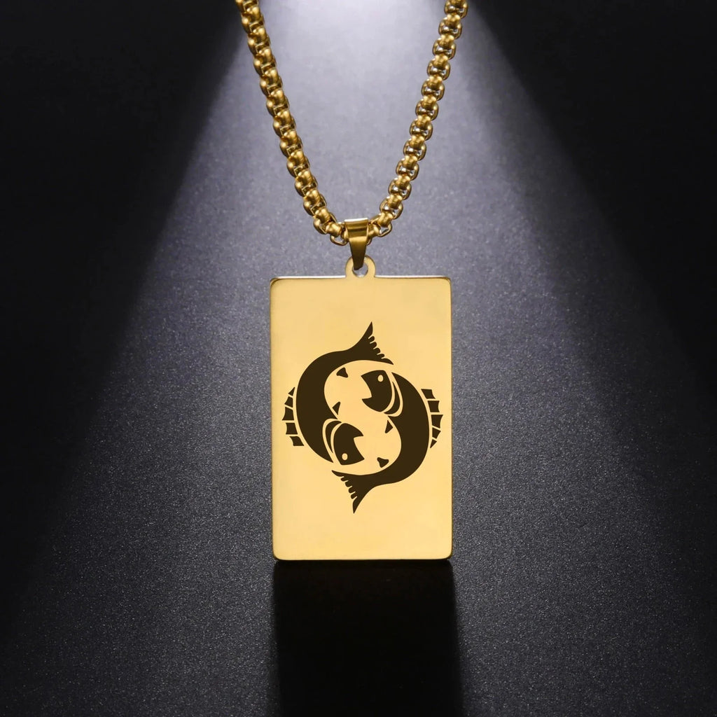 Elegant Zodiac Sign Astrology Pendant Necklace