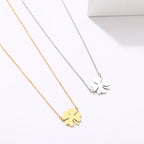 Lucky Clover Leaf Pendant Necklace silver
