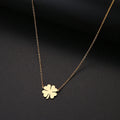 Lucky Clover Leaf Pendant Necklace gold