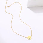 Lucky Clover Leaf Pendant Necklace gold