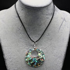Leather Necklace with Mother-of-Pearl Shell Pendant