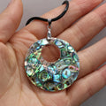 Leather Necklace with Mother-of-Pearl Shell Pendant