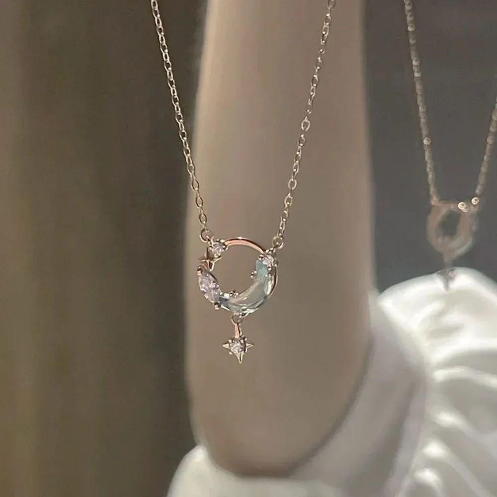 Necklace with Moonstone and Stars Pendant 2