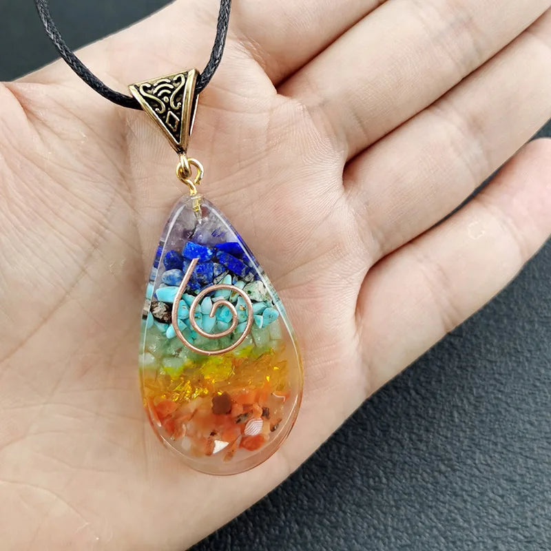 Necklace with 7 Chakras Stone Pendant
