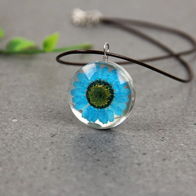 Necklace with Hand-Blown Glass Tree of Life Pendant