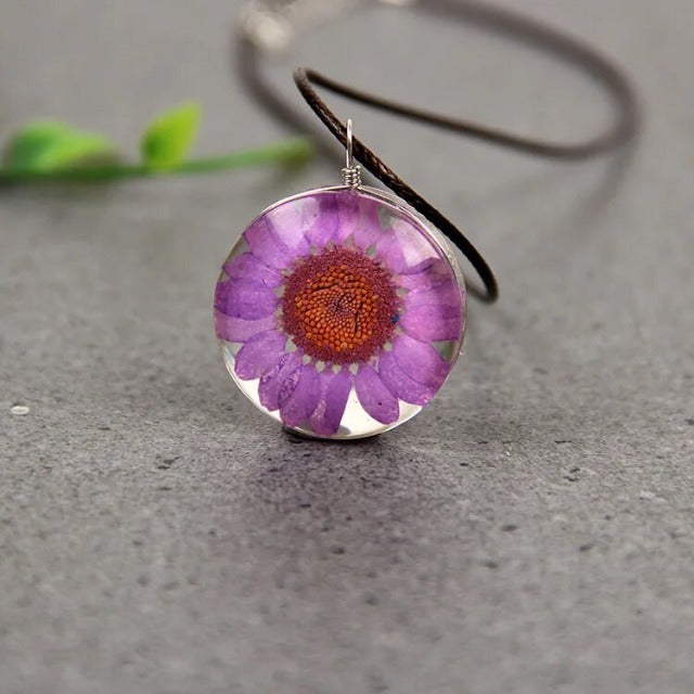 Necklace with Hand-Blown Glass Tree of Life Pendant