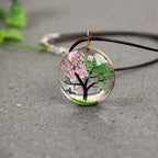 Necklace with Hand-Blown Glass Tree of Life Pendant