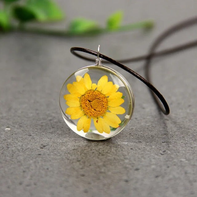 Necklace with Hand-Blown Glass Tree of Life Pendant