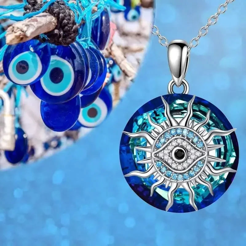 Necklace with Evil Eye Protection Zircon Pendant
