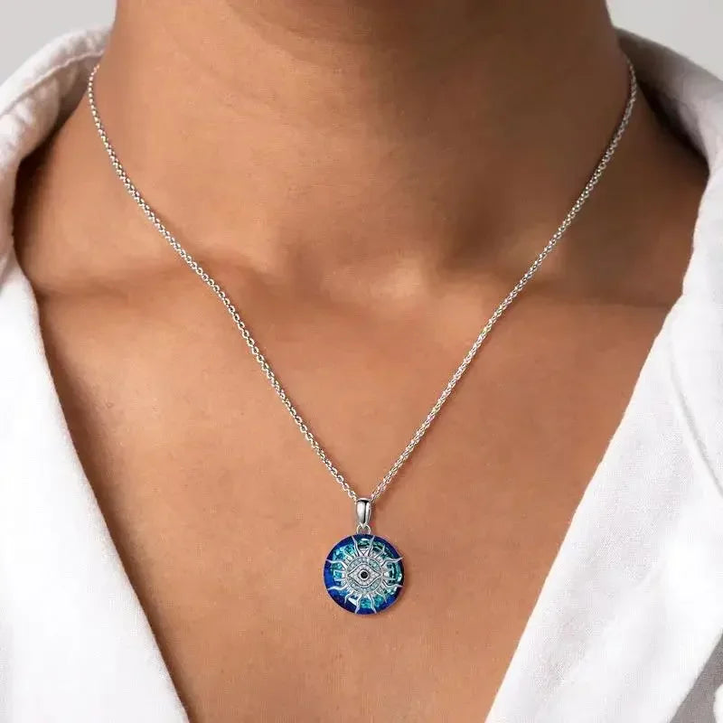Necklace with Evil Eye Protection Zircon Pendant