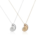 Necklace with Snail Shell Pendant for Men gold