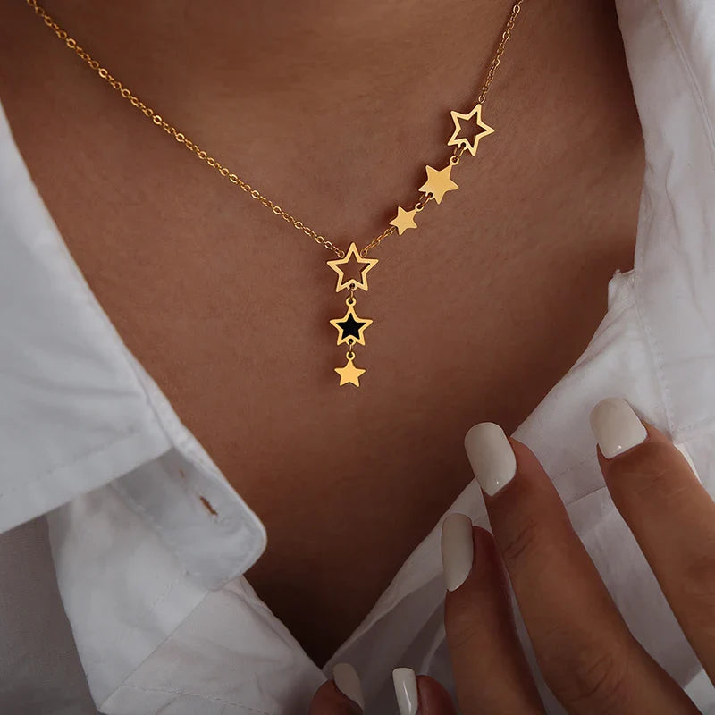Necklace with Star Pendant Celestial Bodies