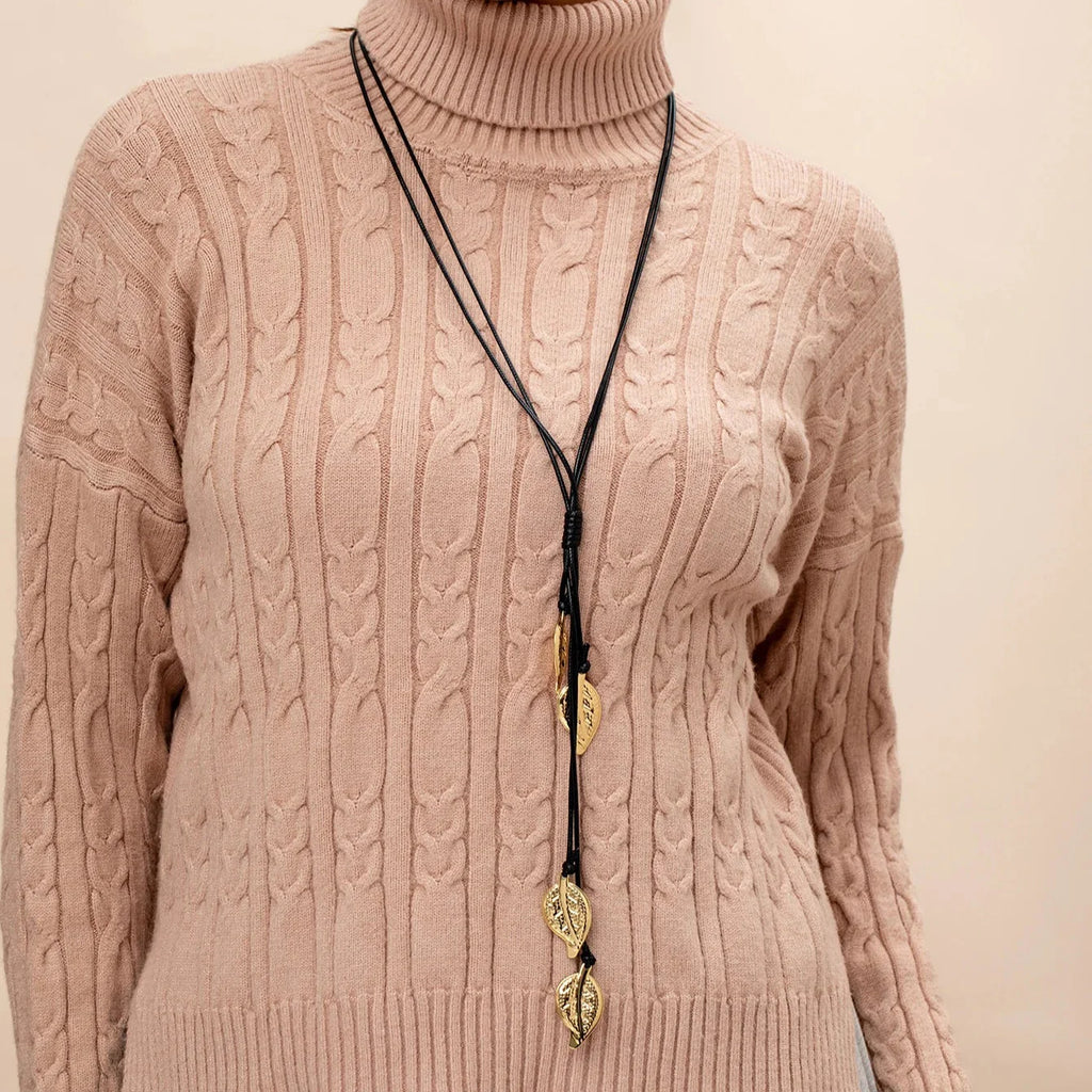 Necklace with Autumn Leaf Pendant