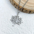 Necklace with Silver Maple Leaf Pendant
