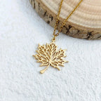 Necklace with Gold Maple Leaf Pendant
