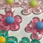 Colored Flower Pendant Necklace