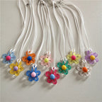 Colored Flower Pendant Necklace
