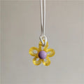 Colored Flower Pendant Necklace beige