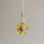 Colored Flower Pendant Necklace beige
