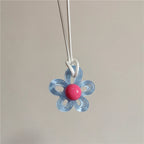 Colored Flower Pendant Necklace light blue