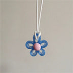 Colored Flower Pendant Necklace