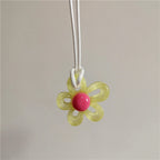 Colored Flower Pendant Necklace yellow