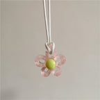 Colored Flower Pendant Necklace pink