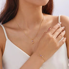 Necklace with Purple Zircon Tulip Flower Pendant
