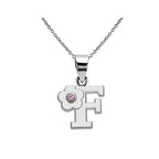 Necklace with initial and flower pendant f