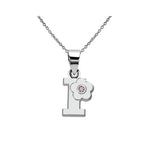 Necklace with initial and flower pendant i