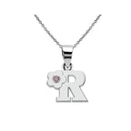 Necklace with initial and flower pendant r